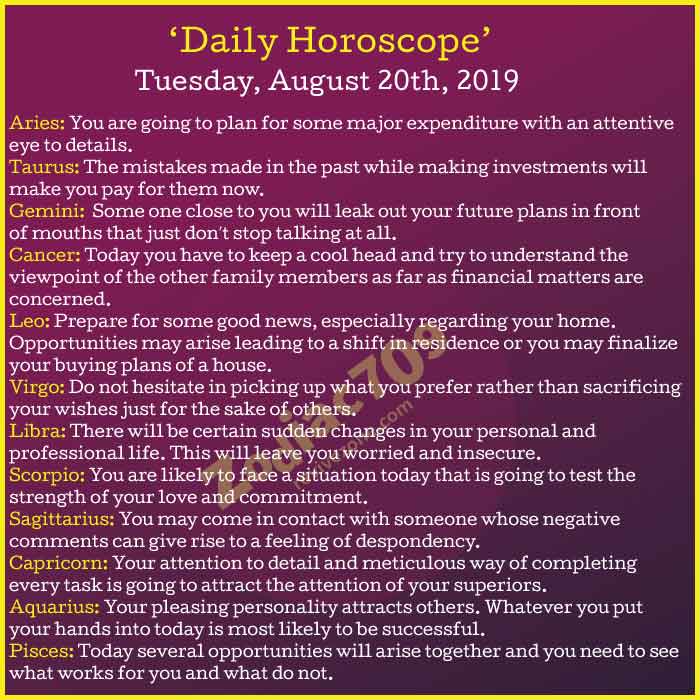 Daily-Horoscope-20th-August-2019