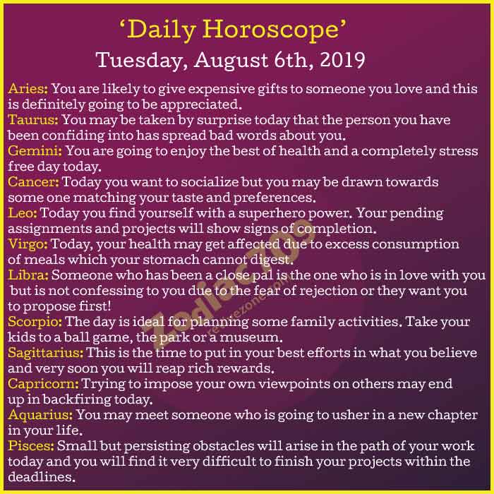 Daily-Horoscope-6th-August-2019
