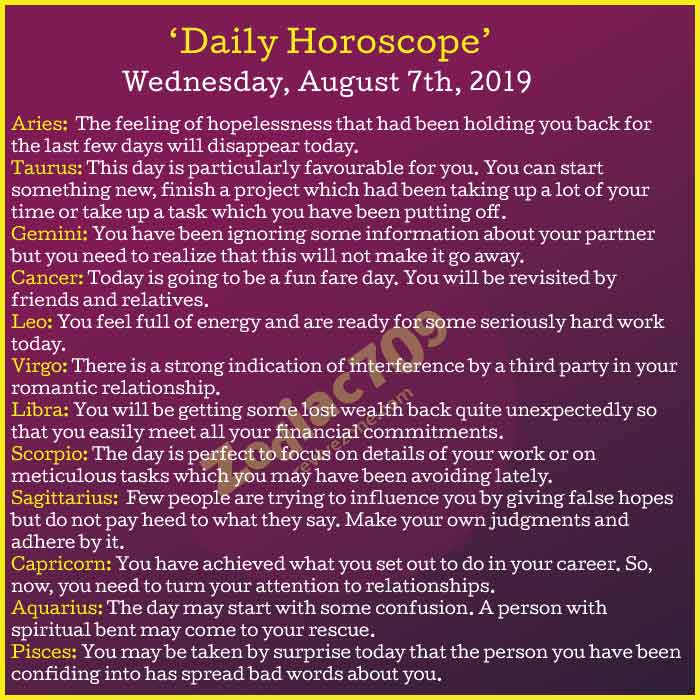 Daily-Horoscope-7th-August-2019