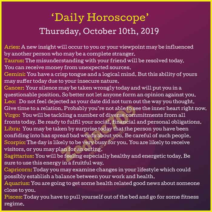 Daily-Horoscope-10th-October-2019