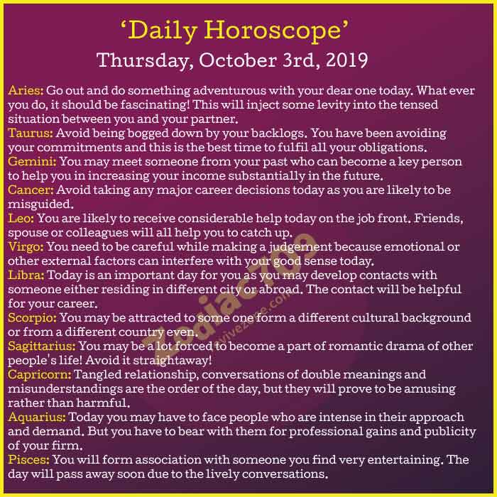 Daily-Horoscope-3rd-October-2019