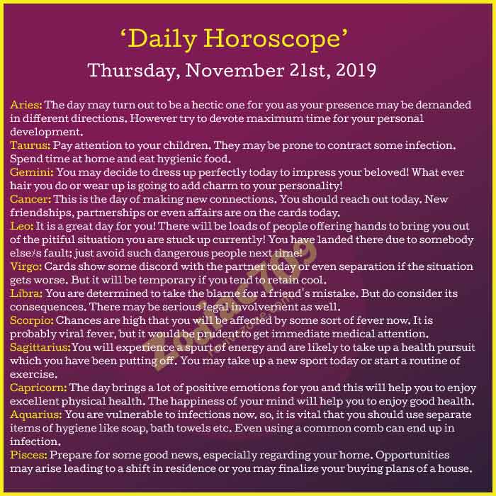 Daily-Horoscope-21st-November-2019