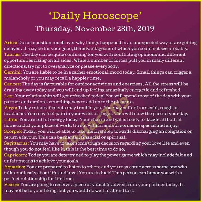 Daily-Horoscope-28th-November-2019