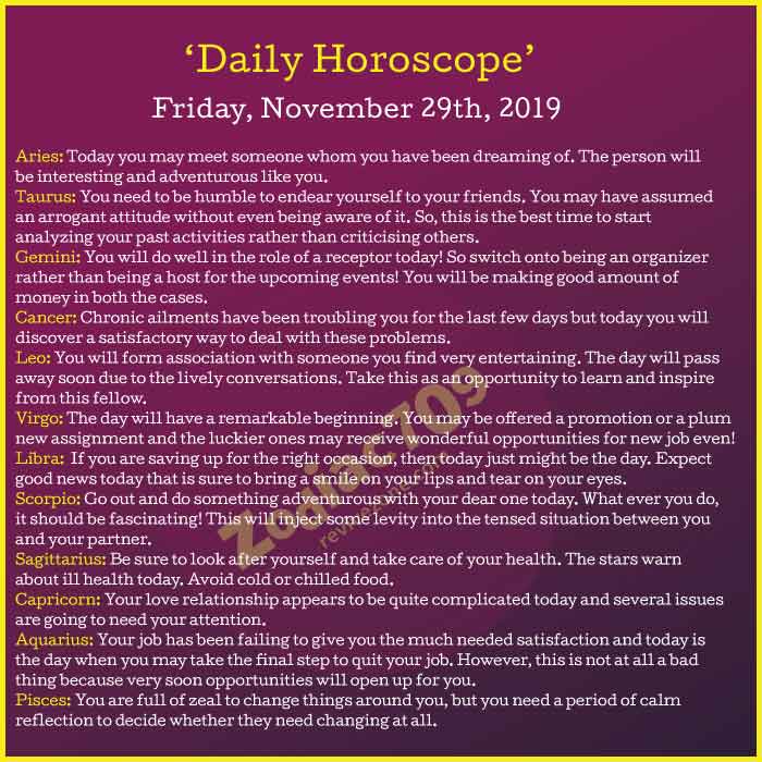 Daily-Horoscope-29th-November-2019