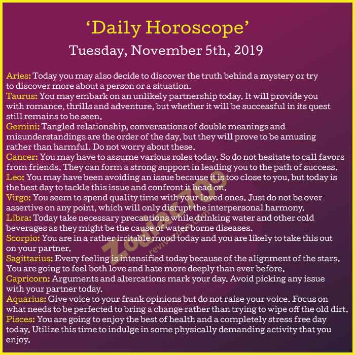 Daily-Horoscope-5th-November-2019