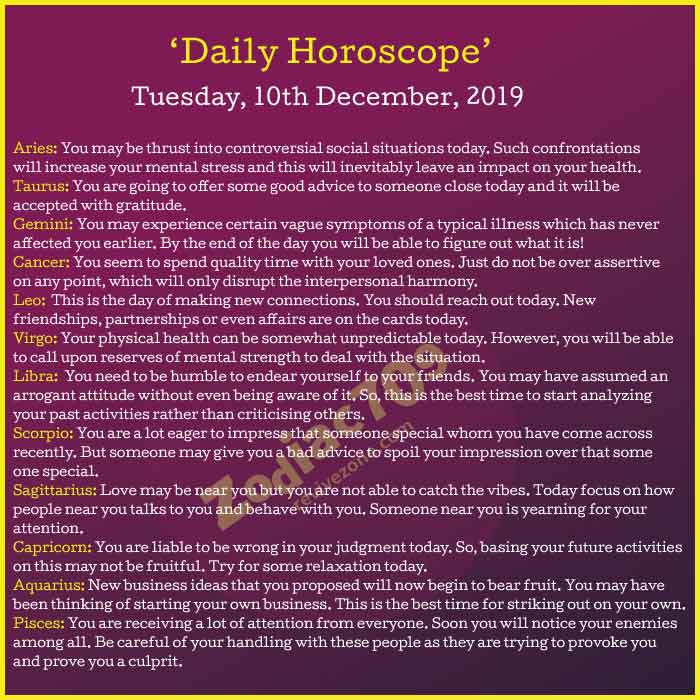 Daily-Horoscope-10th-December-2019