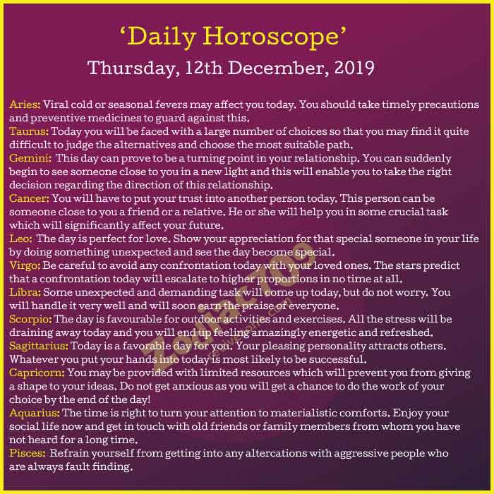 Daily-Horoscope-12th-December-2019
