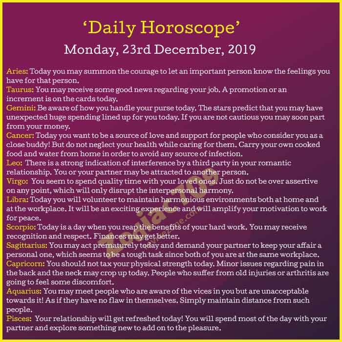 Daily-Horoscope-23rd-December-2019