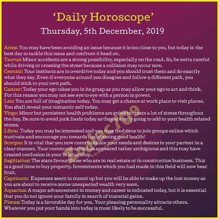 Daily-Horoscope-5th-December-2019