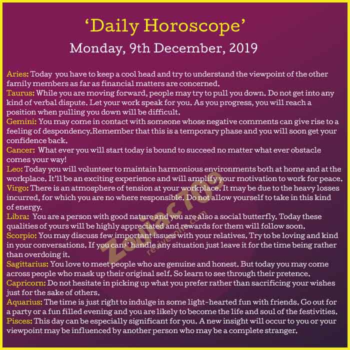 Daily-Horoscope-9th-December-2019