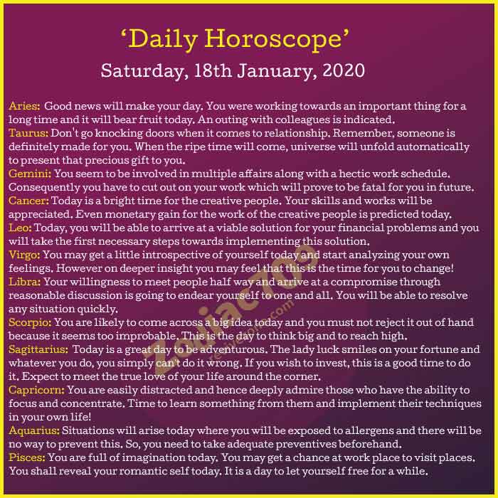 Daily-Horoscope-18th-January-2020