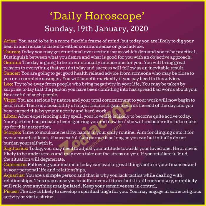 Daily-Horoscope-19th-January-2020