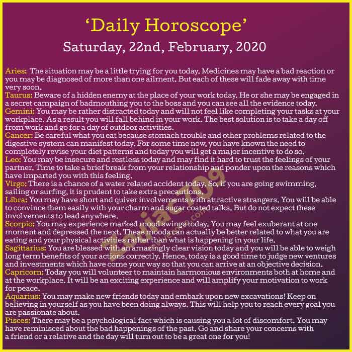 Daily-Horoscope-22nd-February-2020