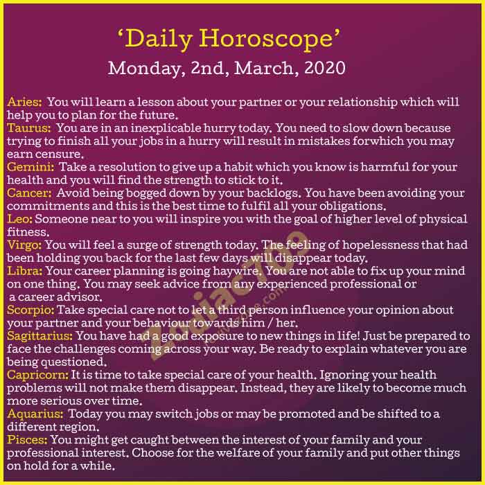Daily-Horoscope-2nd-March-2020