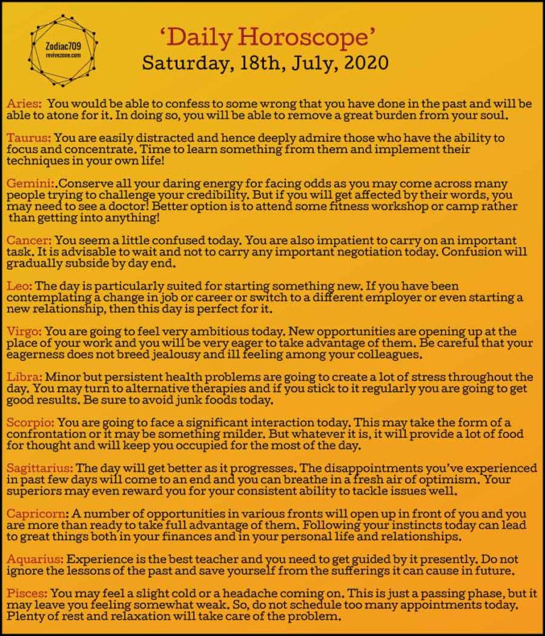 18th July Horoscope 2020 Revive Zone 18th-july-horoscope-2020-revive-zone